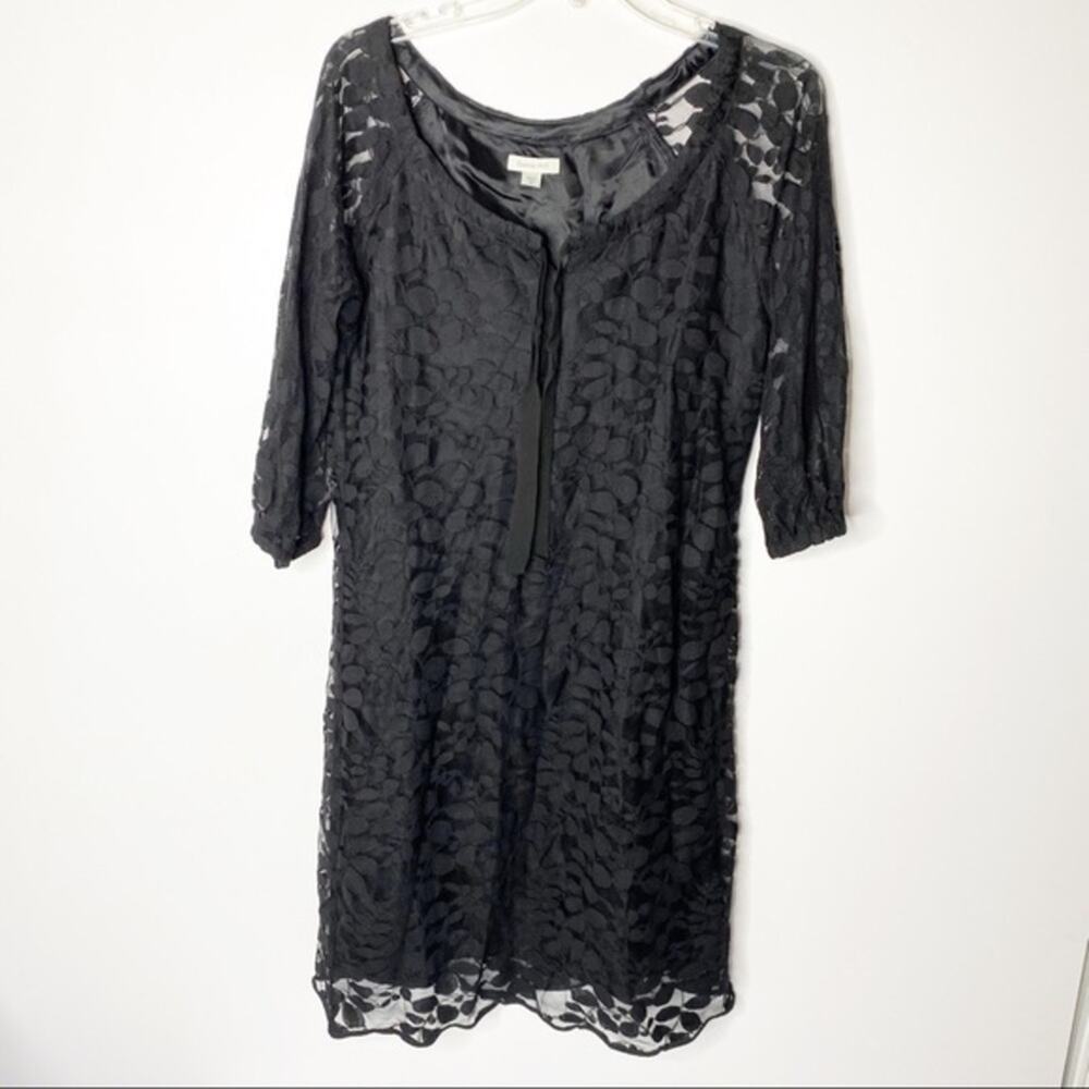 Garnet Hill Black Boheme Lazy Lace Cotton Blend Dress Size 6 Whimsygoth